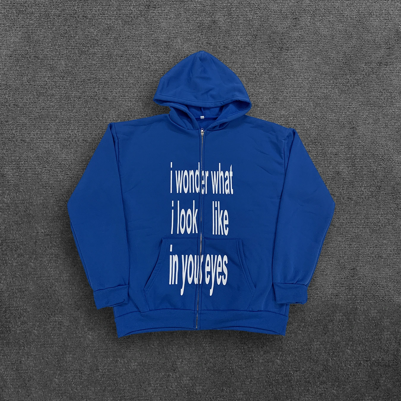 Personalized Letter Printed Zipper Sweatshirt Long Sleeved Pullover Hoodie Retro Jacket Street Trend