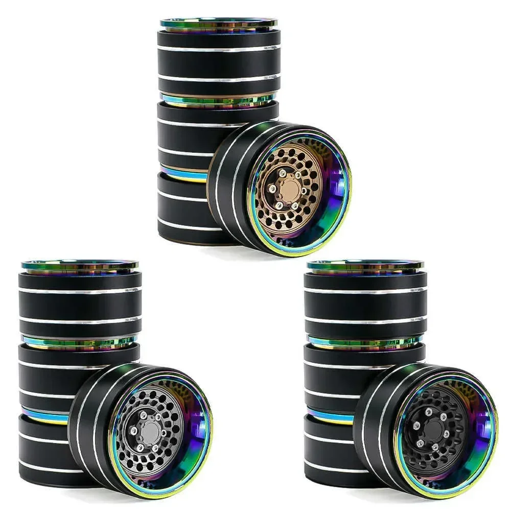 

4pcs Super Heavy & Aluminum Deep Dish 1.9" Beadlock Wheel Rim for 1/10 RC Crawler SCX10 TRX4 VS4-10 Gen8 (rs)