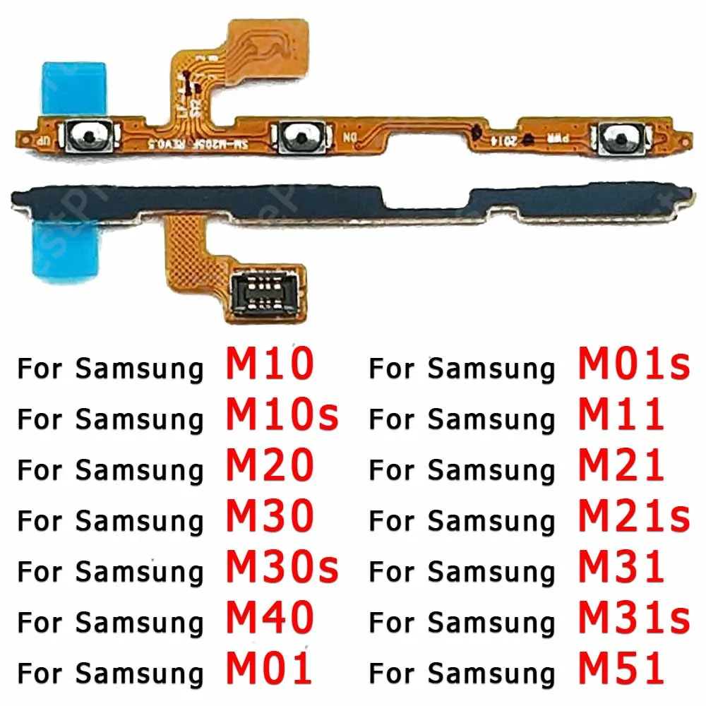 Mute Volume Cable For Samsung Galaxy M30 M30s M40 M11 M21 M21s M31 M31s M51 M10 M20 Side Button Switch Power On Off Flex Cable