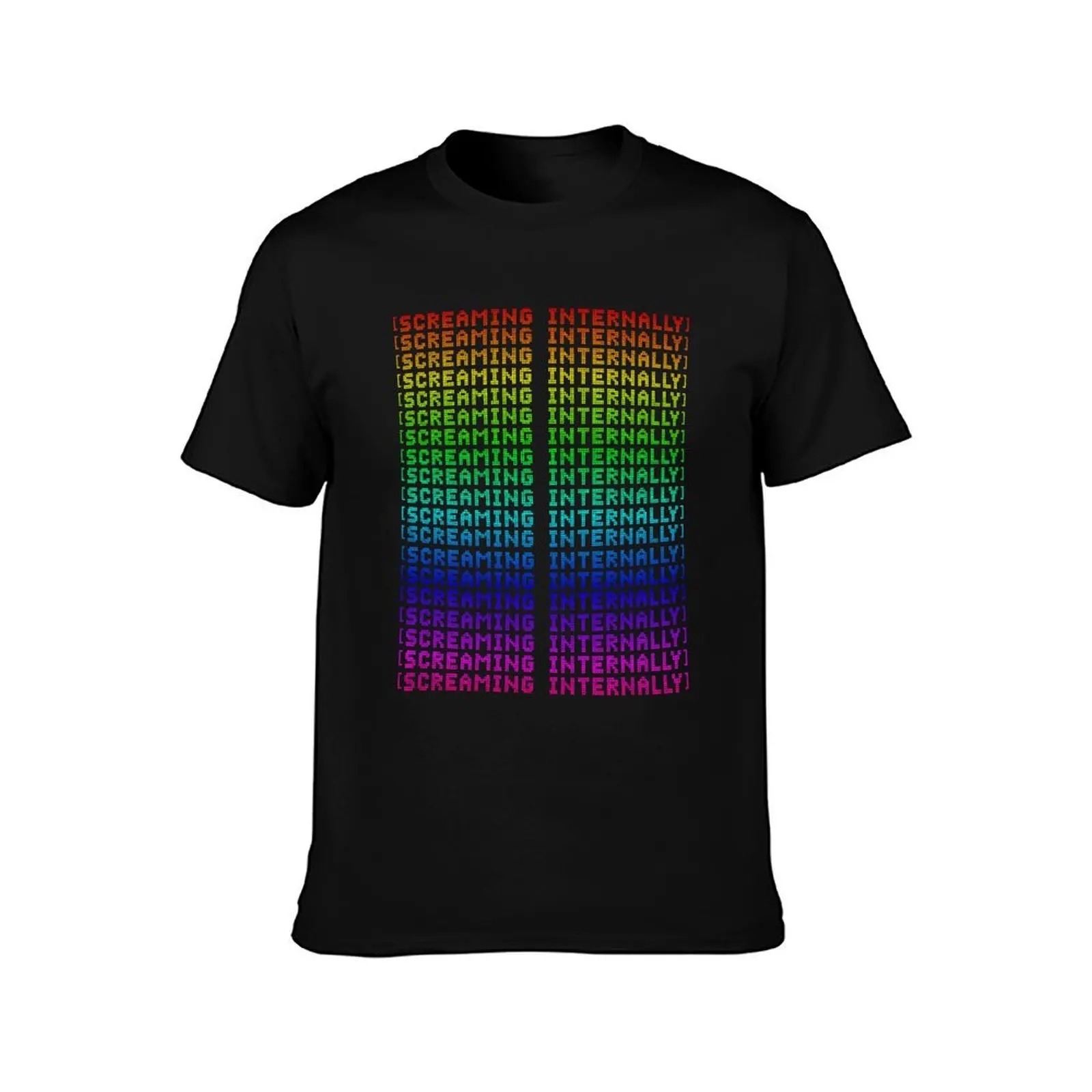 Screaming Internally Meme T-Shirt, Summer Casual Cotton Tee, Oversized Streetwear Tops, Vintage Graphic Print, Unisex Men Women