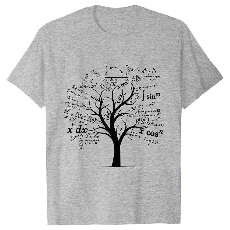 Men T-shirt Calculus Algebra Tree Math Teacher Geek T Shirts Graphic Tops Streetwear Men\'s Oversized Clothing Short Sleeve Tees