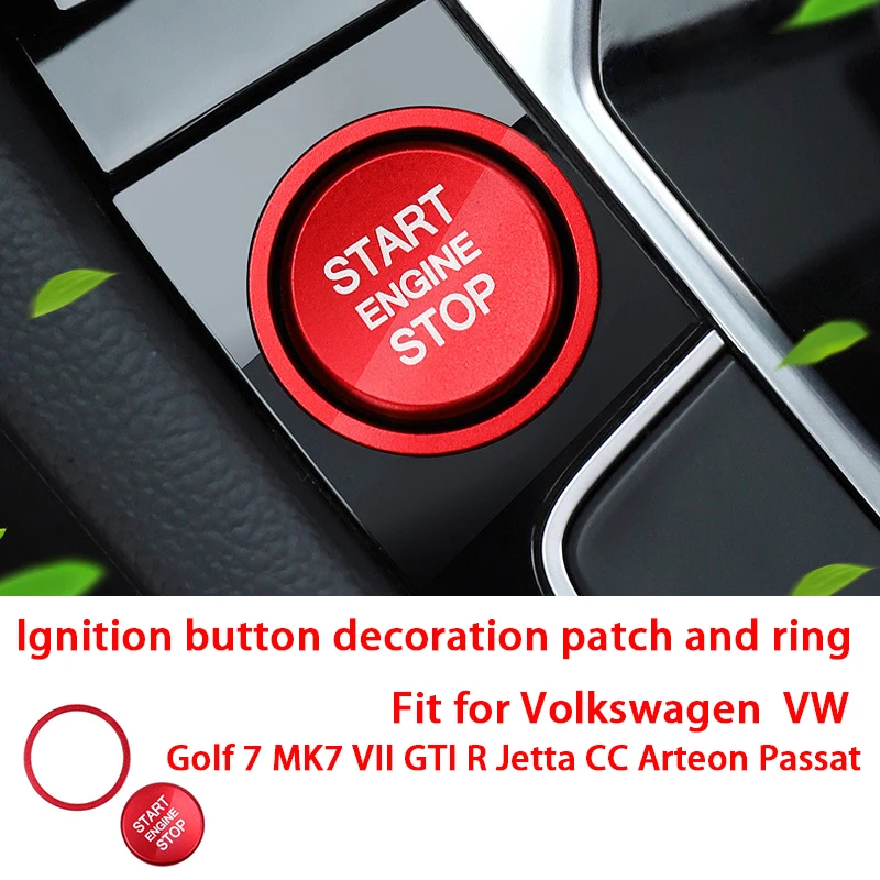 Car Engine Start Button Ignition Switch Decoration Ring Cover for VW Golf7 Passat MK7 VII GTI R B8 Jetta CC Arteon Touareg T-roc