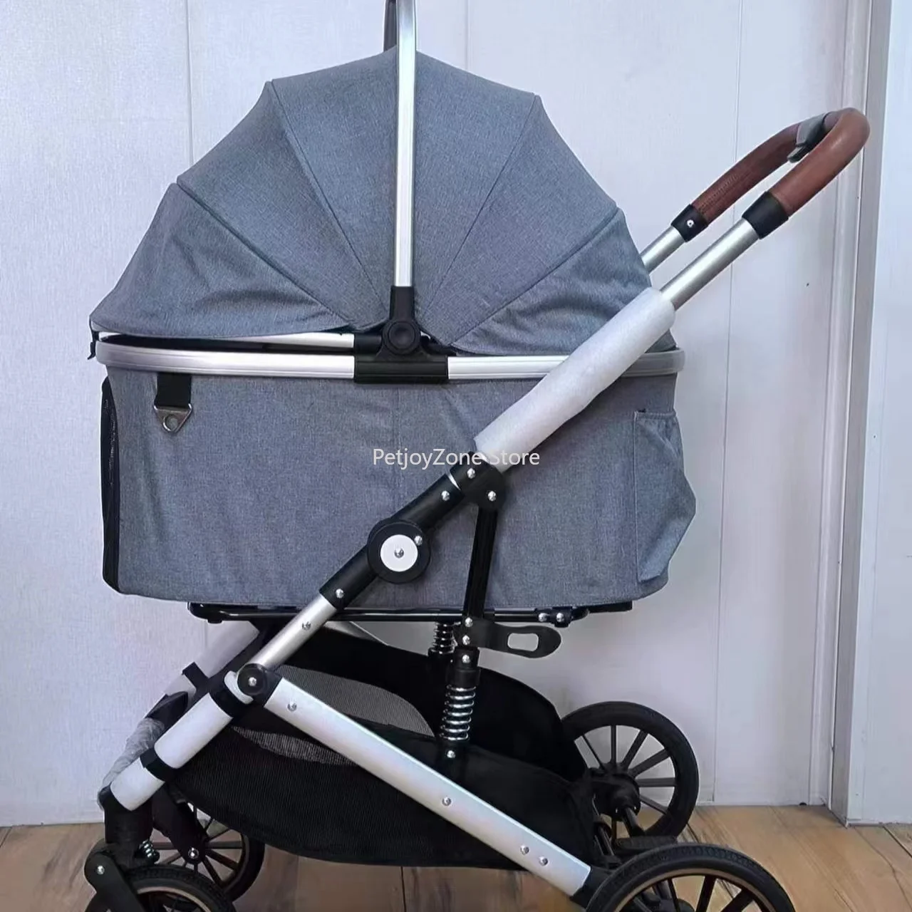 Carriola Para Mascotas OEM Logo Folding Cat Dog Travel Stroller Animal Carrier Steel Frame Pet Trolley With 4 Wheels