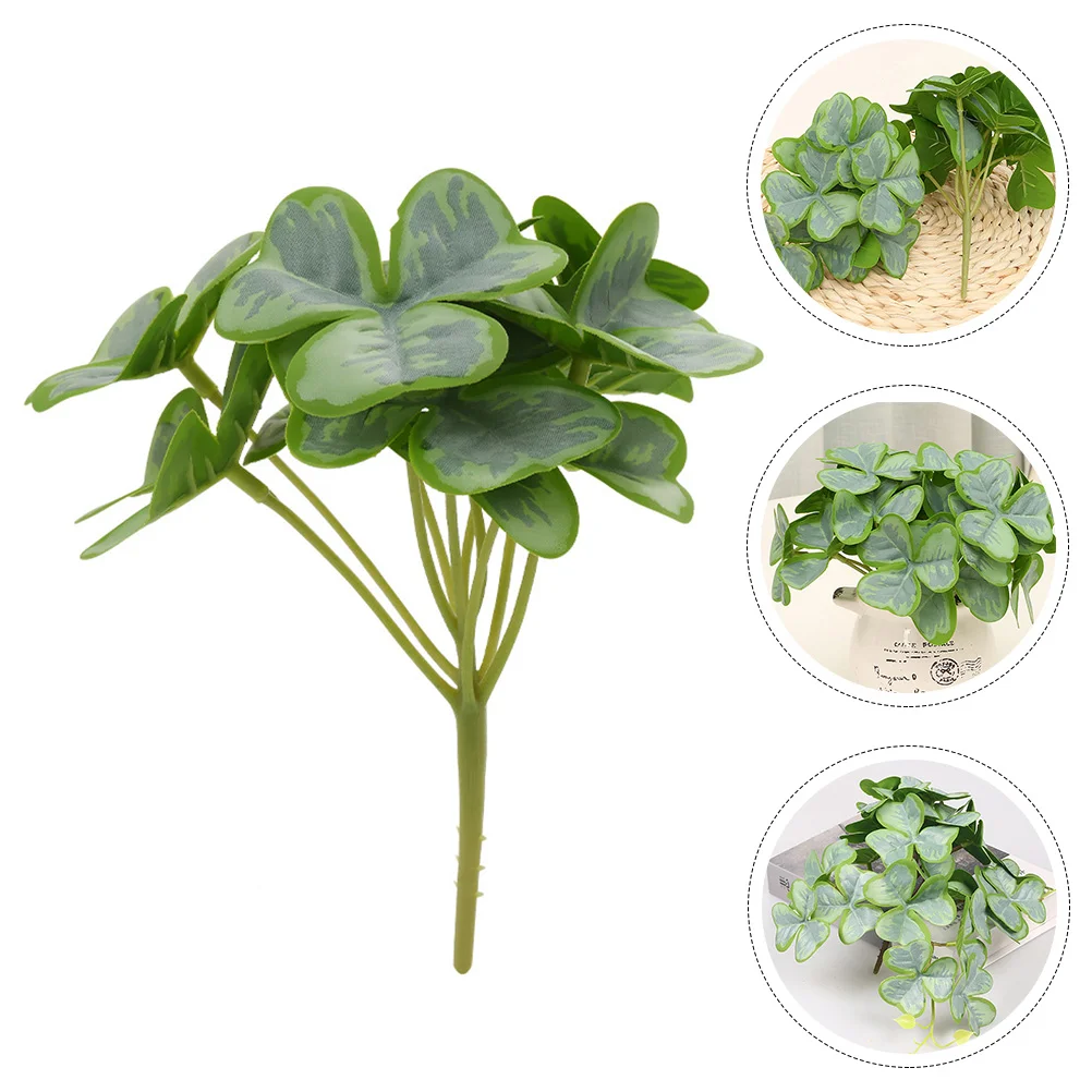 

Decoration Shamrock Picks Fake Bouquet Material Decorate Artificial Leaf Imitated Plant Silk Flower Decors Vase Walkway