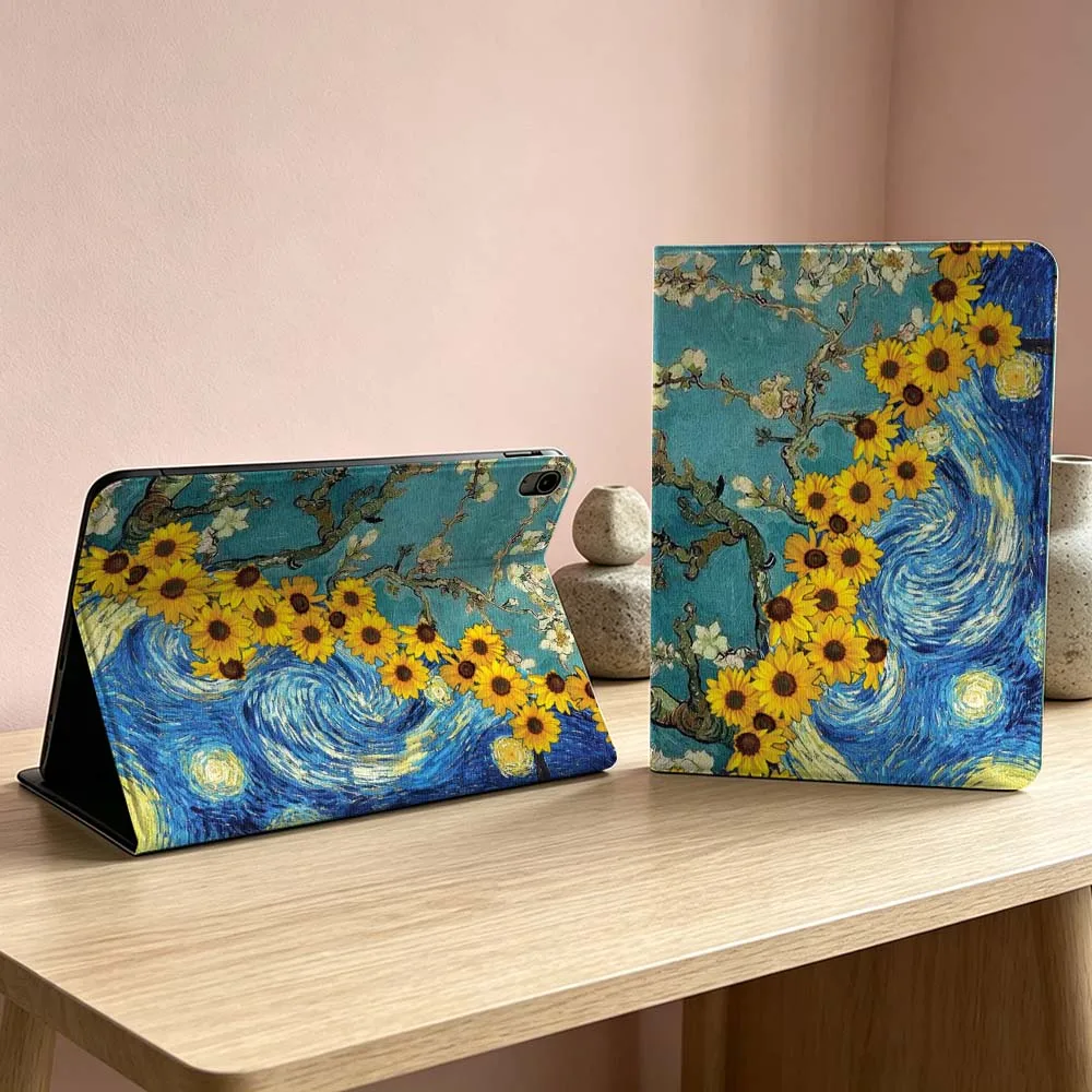 Van Gogh-Inspired Print For iPad Pro Air mini 7 6 5 4 3 2 1 9gen M5 M4 11th 10th A17 Pro A16 Inch Tablet Case Soft