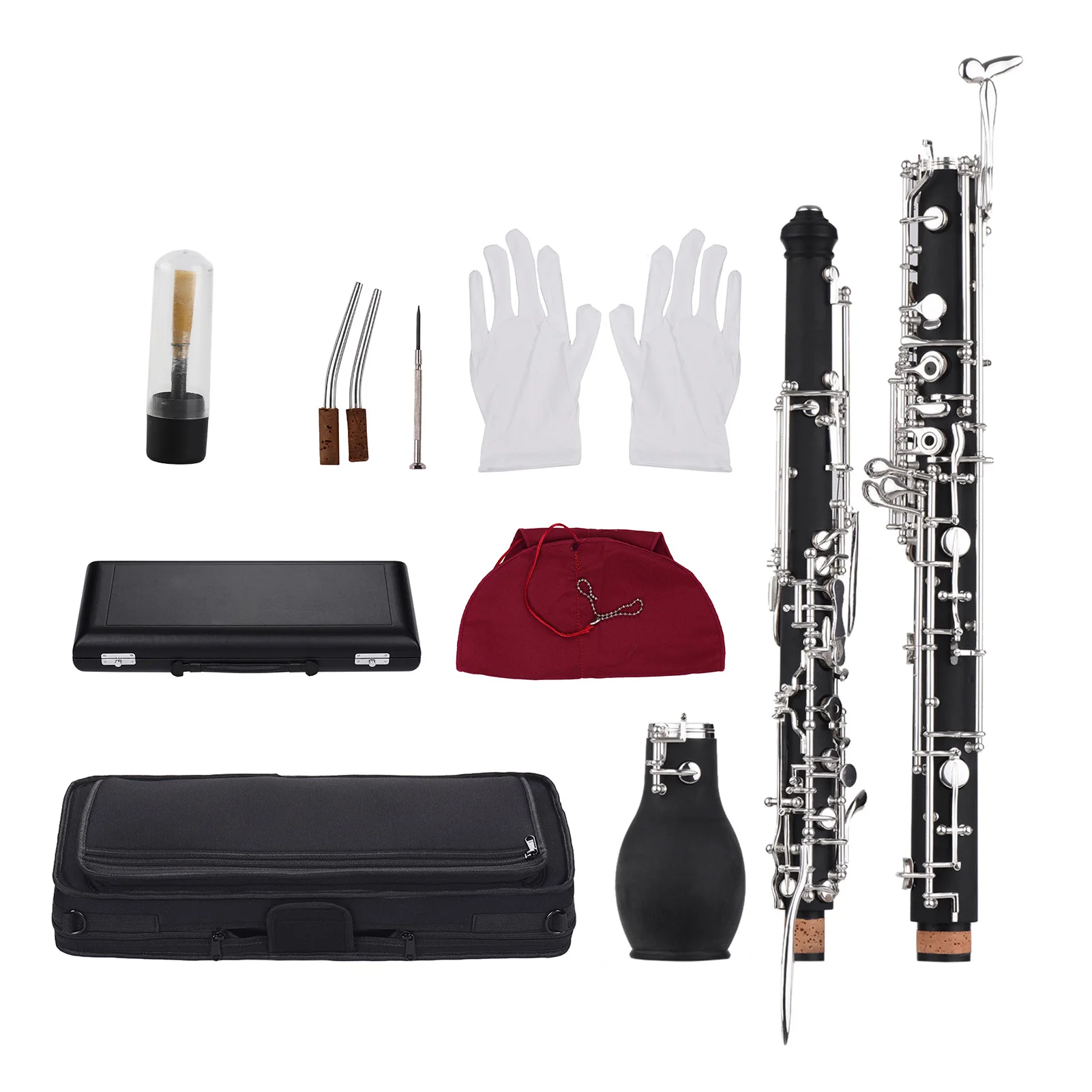 Professional English Horn Alto Oboe F Key Synthetic Wood Body  Instrument with  and Case  instrument