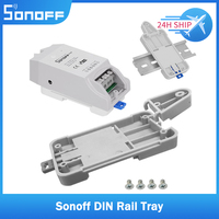 SONOFF DR DIN Rail Tray For Sonoff Switch BASICR2 BASICR4 RFR2 Smart Home Automation Module Adjustable Mounted Rail Case Holder