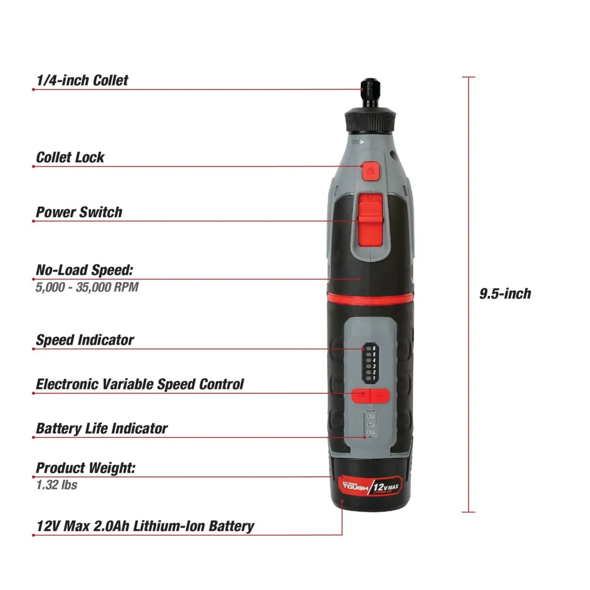Ferramenta rotativa sem fio com kit de acessórios de 40 peças