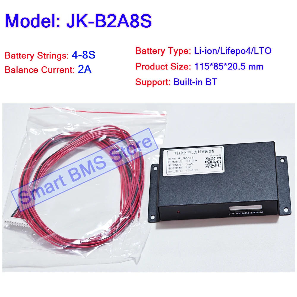Smart  JiKong JK BMS Active Balancer 8s 16s 20s 24s B2A16S 2A 4A 5A 10A 15A Li-ion Lifepo4 JKBMS Equalizer with BT B2A24S B4A24S