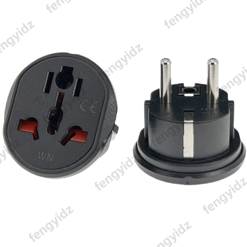 Korea EU Plug Adapter 2500W Travel Adapter Converter High Quality Universal Socket AU US UK CN To EU KR 4.8 mm Wall Socket