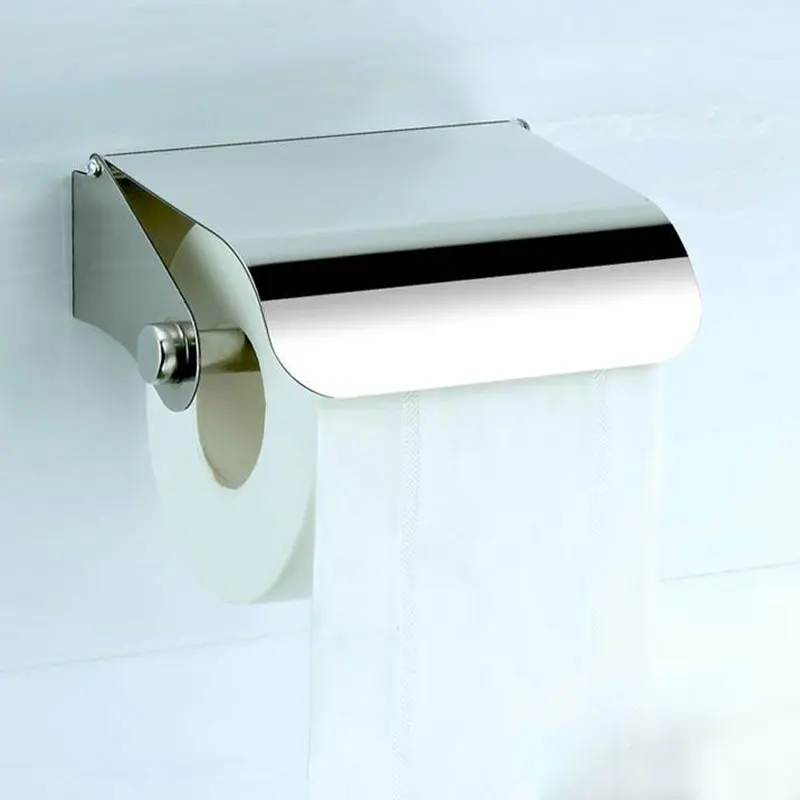 Toilet Paper Roll Holder with Curve Cover Stainless Steel Wall Mounted with Curve Cover Stainless Steel  Wall Mounted Bathroom