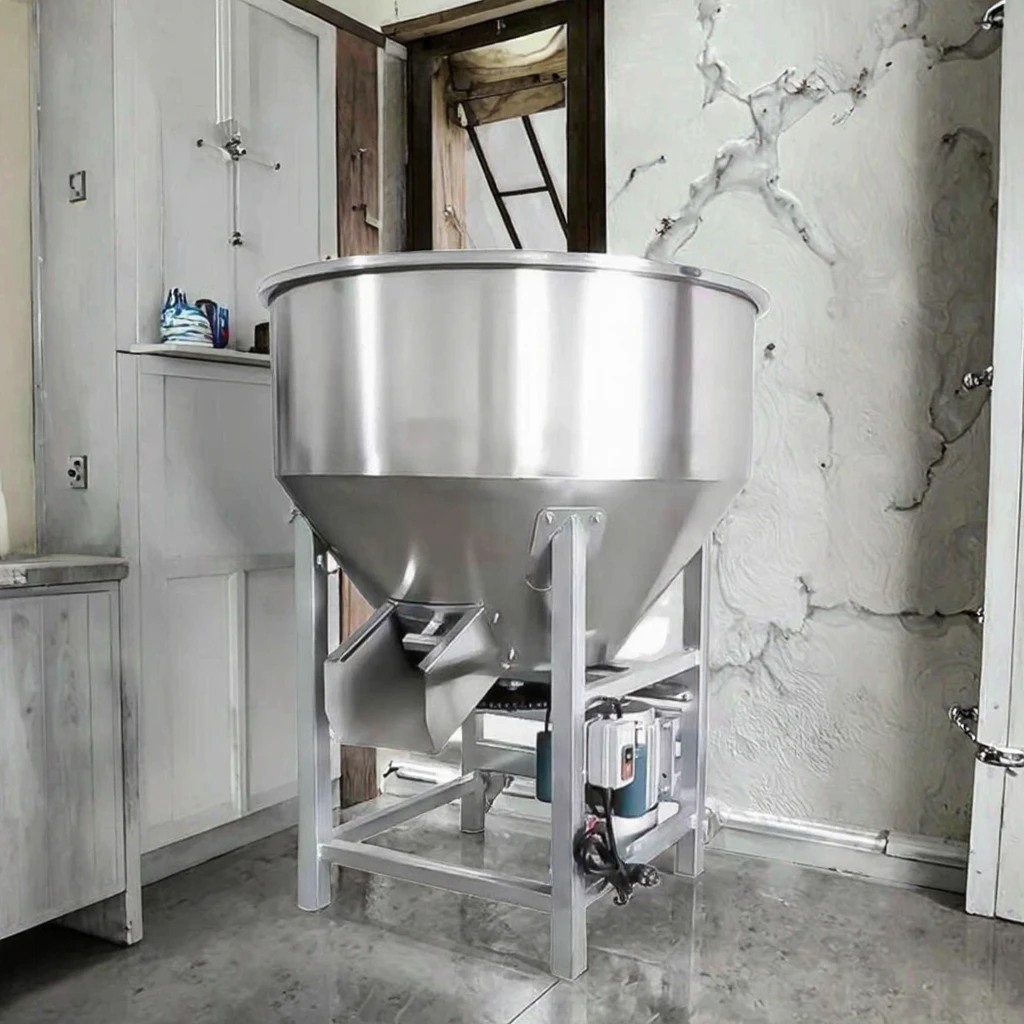 New 200kg Stainless Steel Animal Feed Mill Mixer Grinder Machine for Poultry Chicken & Fish 220V/380V Three Phase/Single Phase