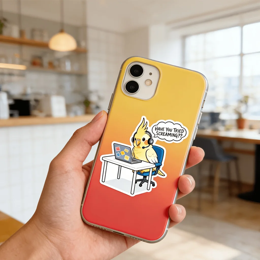Fun Parrot Stickers, Humorous Computer Stickers, Suitable for Laptop Phone Cases, Water Bottles, Fun Technology Decoration