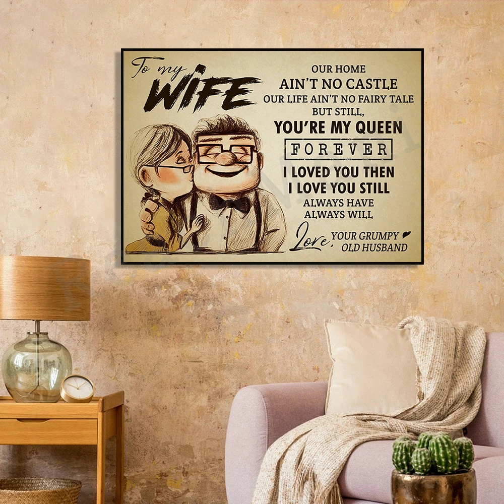 Grumpy Old Man romantisches Liebesbrief-Poster für die Frau, Jubiläumsgeschenk, Geburtstagsgeschenk-Poster für die Frau