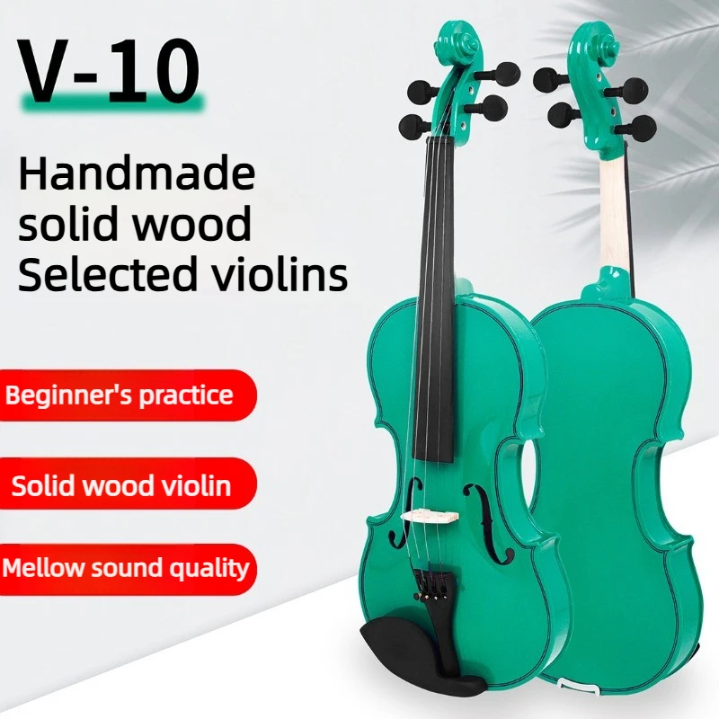 New V-10 Popular Solid Wood Violin for Playing and Practice, Bow,  Violin Case, String Instrument, Beginner Musicians