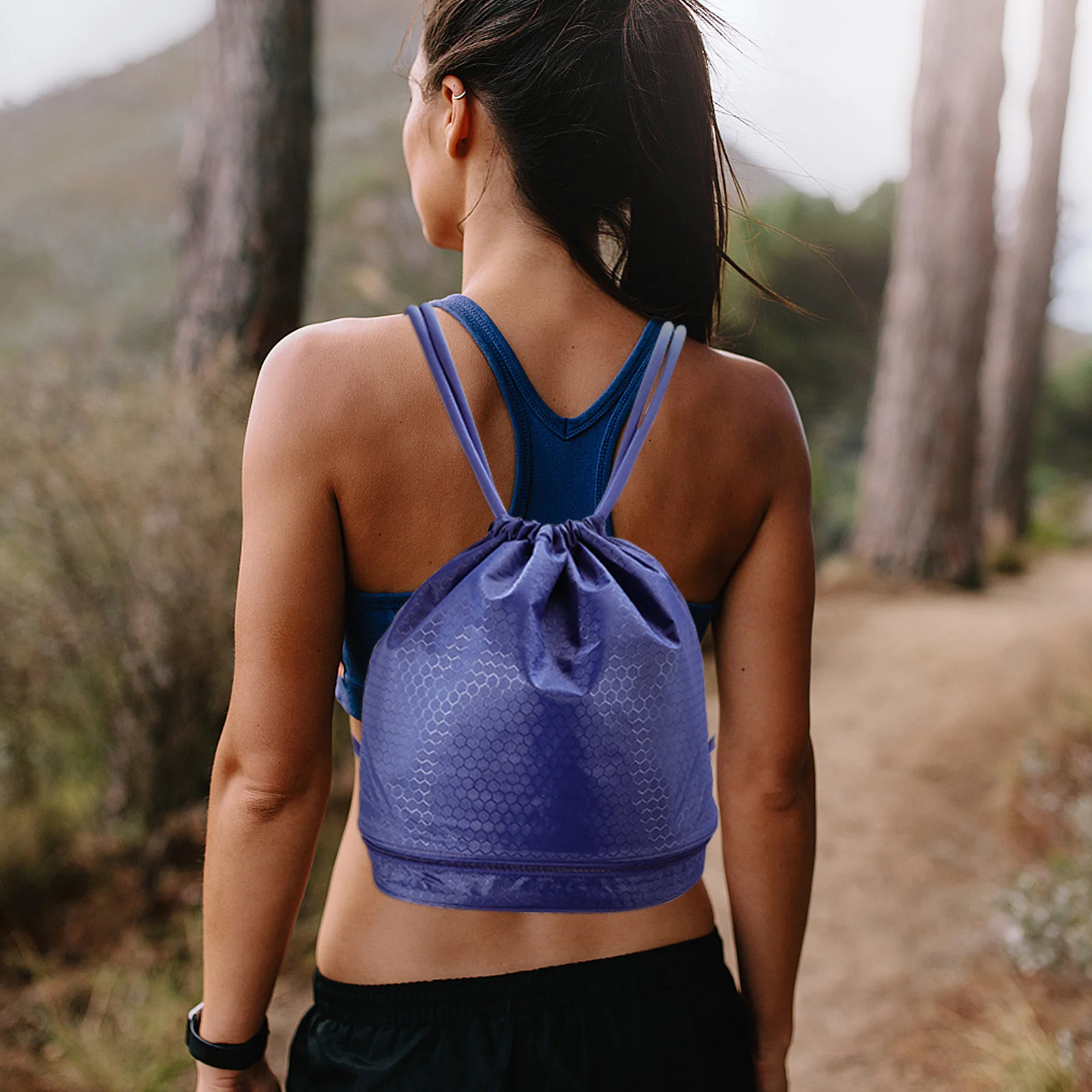 

1Pcs Swimming Bag Waterproof Dry Wet Separated Backpack Large Capacity for Travel Gym Camping Shoes Storage Drawstring Closure