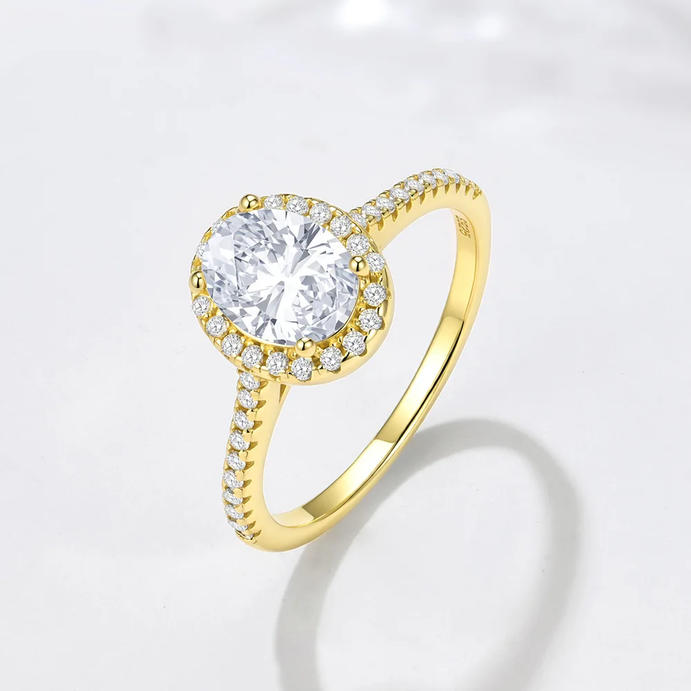 Dave&di S925 Pure Silver Cross-border E-commerce Foreign Trade Ring European And American Fashionable Women's Engagement Ring