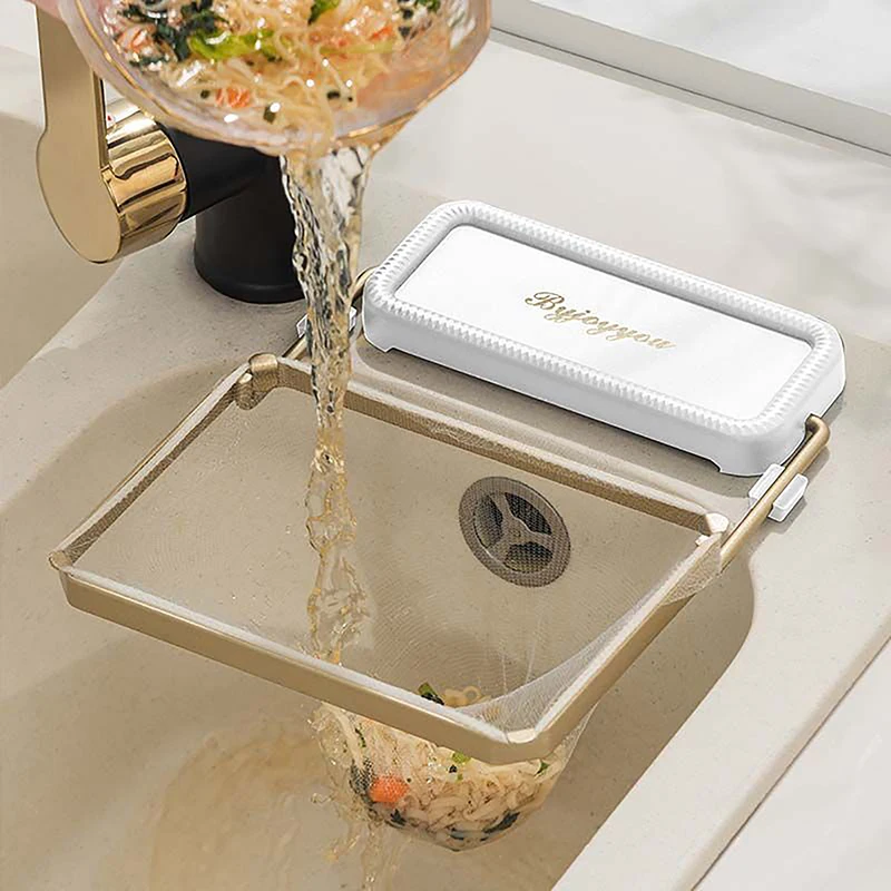 حامل شاشة بقايا المطبخ، مصفاة تصريف زاوية حوض المطبخ، مصفاة زاوية الحوض مع أكياس معلقة شبكية #3