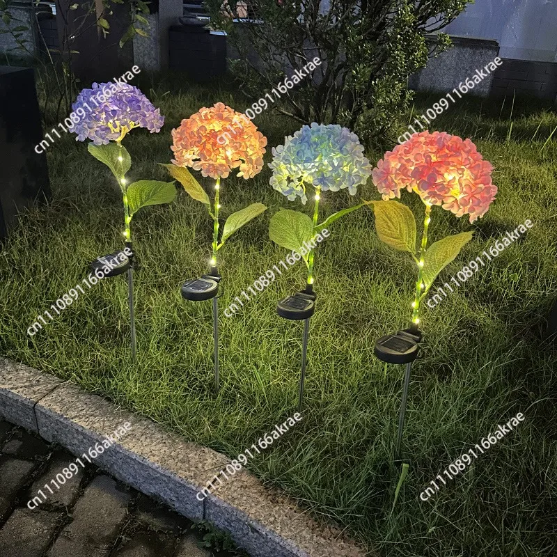 for Solar floor plug lamp simulation hydrangea ball lamp outdoor lawn courtyard decoration atmosphere viewing lamp