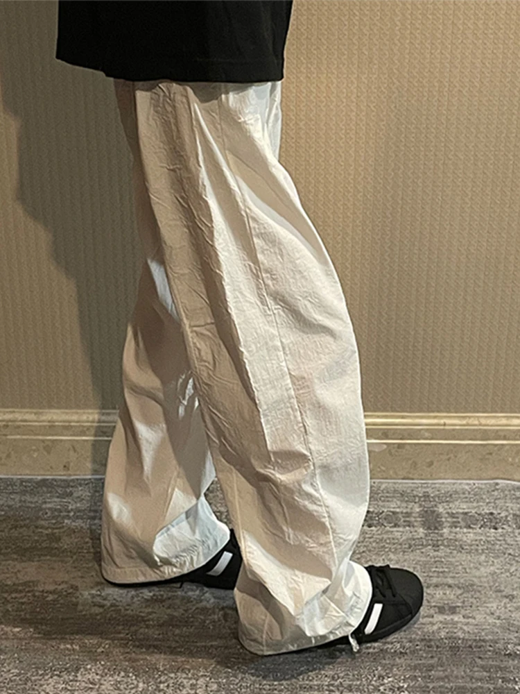 

Легкие летние нейлоновые брюки из ледяного шелка Qui Dry, прямые брюки, мужские повседневные брюки PLQV, брендовые свободные длинные брюки с высокой талией