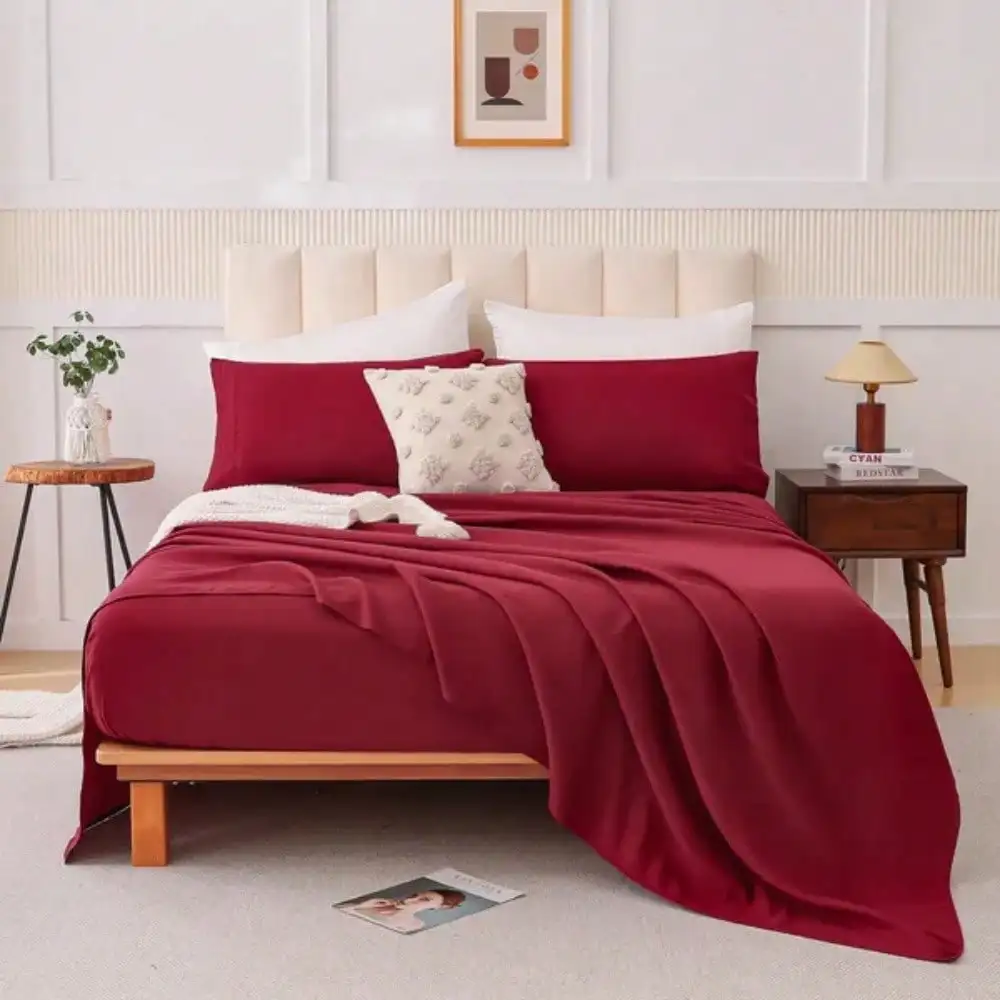 

Комплект постельного белья Queen Size из 4 предметов: мягкий и удобный набор простыней с наволочками