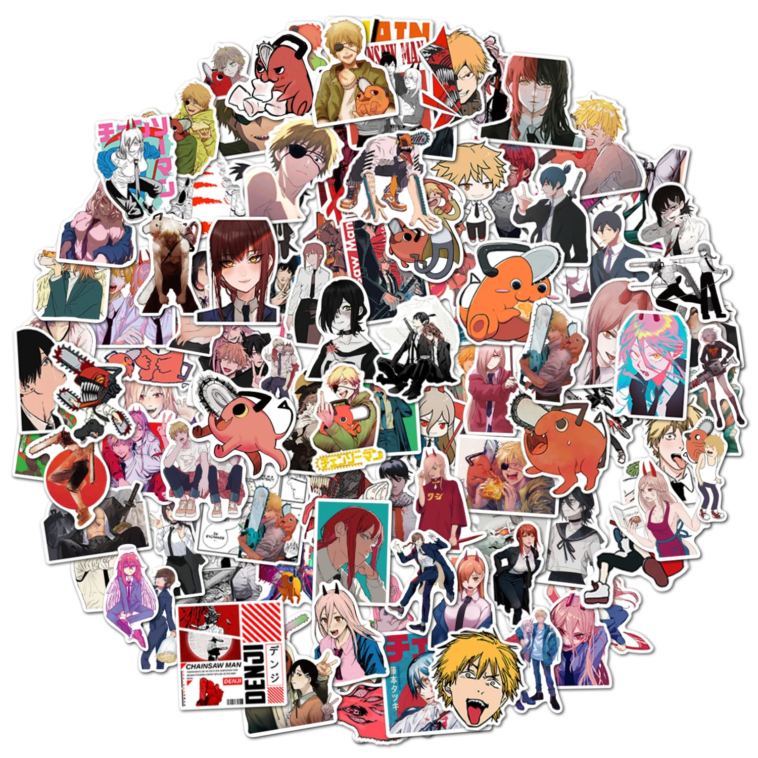 10/50Pcs New Chainsaw Man Manga Sticker Pack Power Denji Decal Suitcase Laptop Phone Luggage Skateboard Anime Stickers Kids Gift