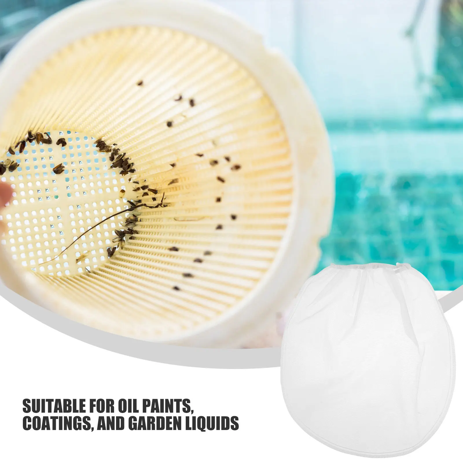 20Pcs 1 Gallon White Paint Filter Bags Fine Mesh Reusable Strainer Bag for Oil Paint Coating Gardening Drainage Smooth Finish