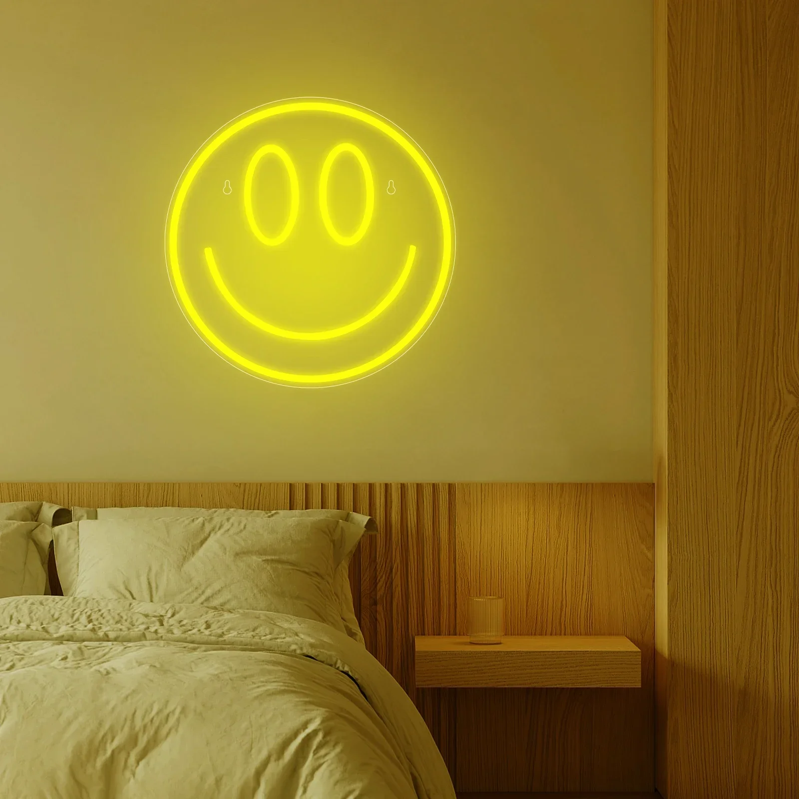 LED Neon Light Smiling Face Neon Sign Wall Decoration Luminous Sign USB Powered  Bedroom Wedding Party Gift for Friend