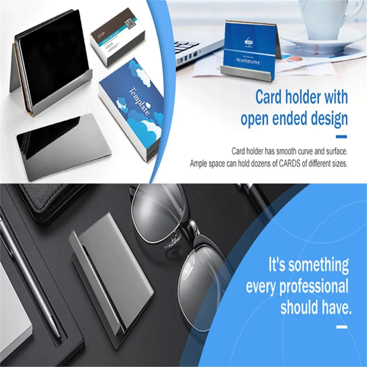 NEW 2 Pieces Business Card Holder Desktop Stand Desktop Business CardHolders Desktop Name Card Holders Business Office