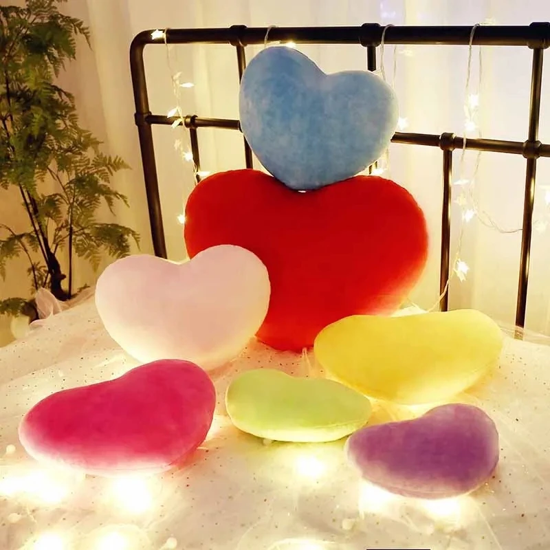 

15/20/30/40/50cm Soft Heart Shape Pillow Lover DecorPillow Living Room Bedroom Decorative ThrowPillow Cotton Valentines Day Gift
