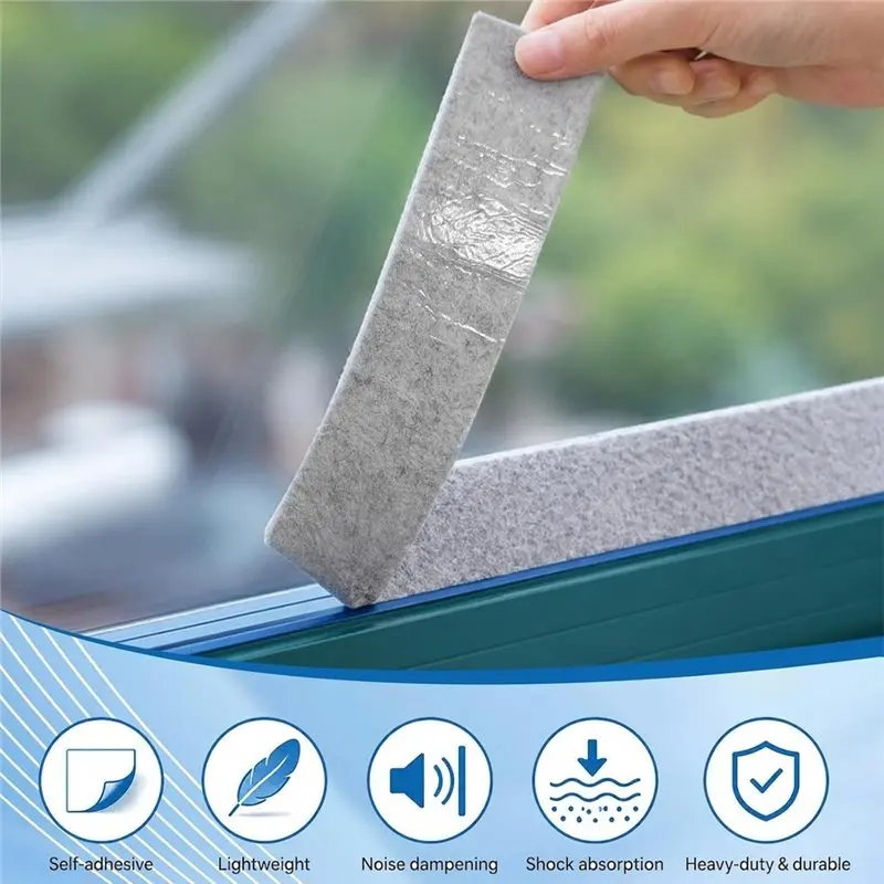 AB11-Self-Adhesive Felt Roll 6 Meters By X 2 Cm By 4 Mm, Felt Strips For Protecting Couch Table Legs Chair Window Grey