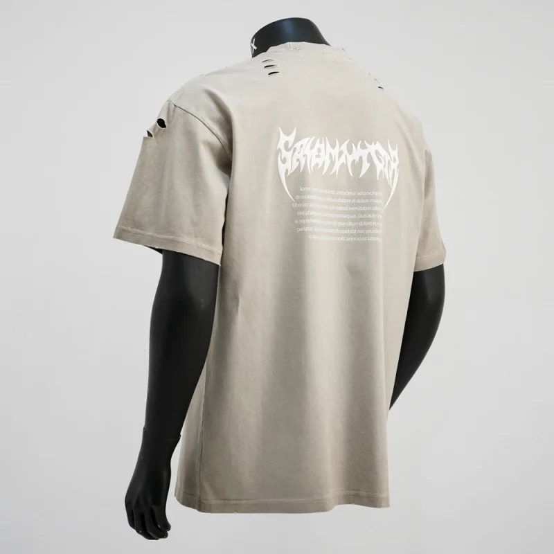 

Fashionable retro short sleeved T-shirt with men's scratch design for summer 2025, new street style loose casual men's clothing