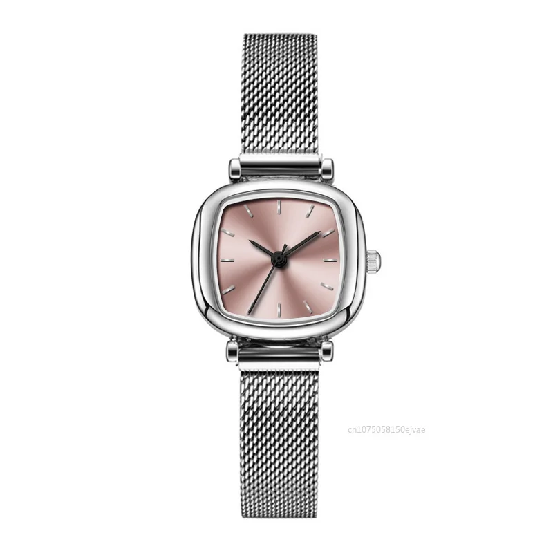2025 nouveau rétro femmes montre-bracelet à Quartz petit carré montre pour femme étudiant simplifié Netbelt montre montres pour femmes 1 pièces