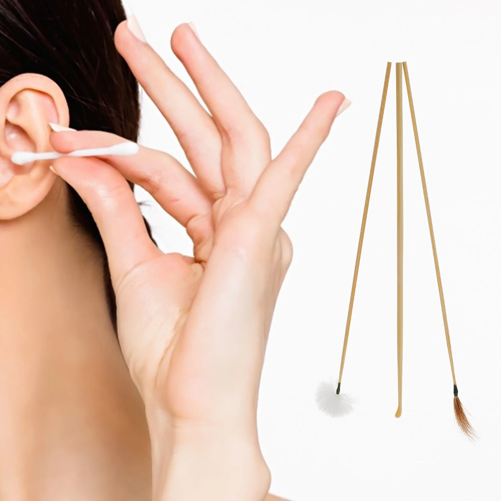 

Bamboo H Earwax Removal Tools Disposable Hygienic Cleaning Kits Stainless Steel Spoons Ear Picks Portable Wax