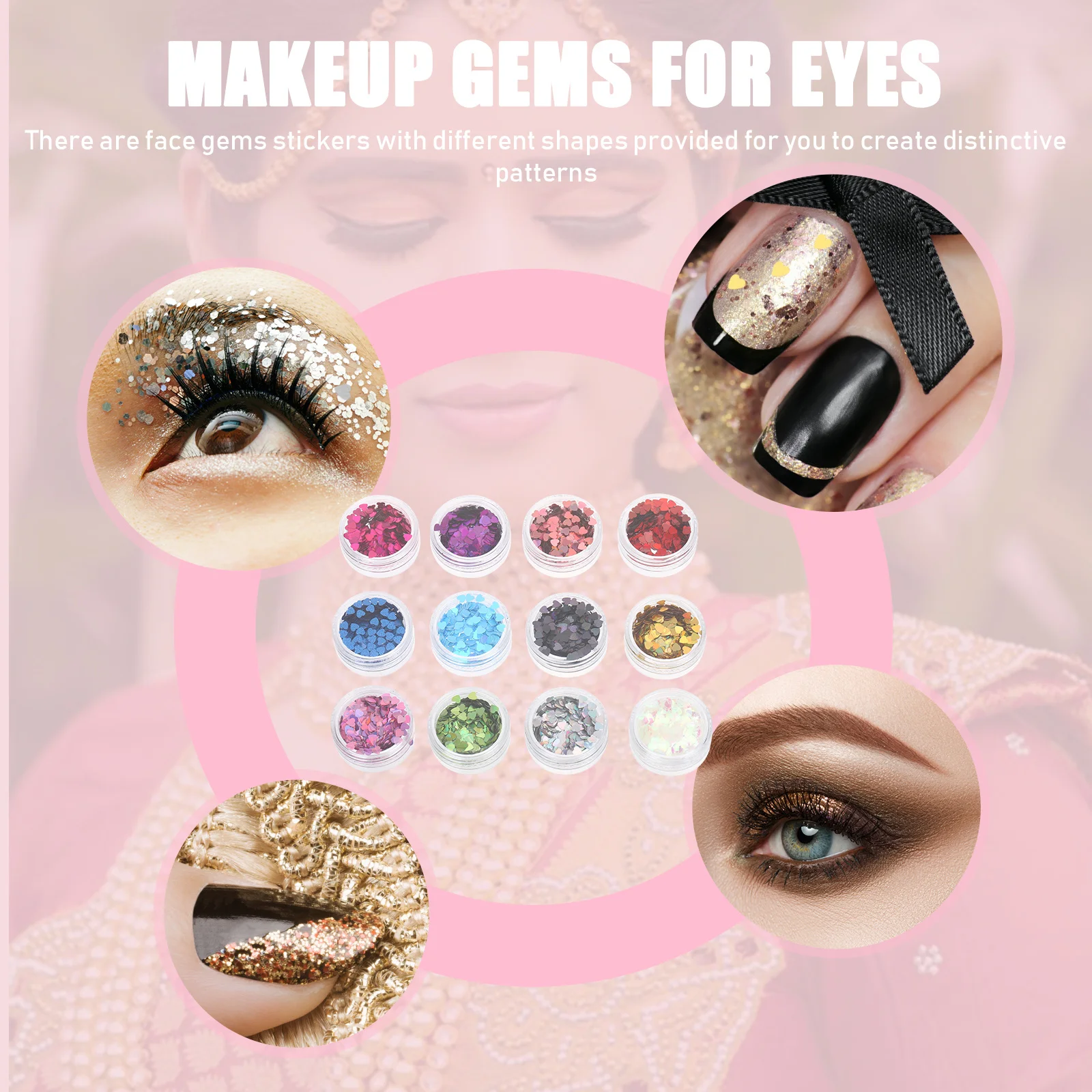 

Блестящие подвески для ногтей в форме сердца, 12 коробок, безопасные, легкие, гламурные, привлекательные, сделай сам, домашний салон, праздничные аксессуары