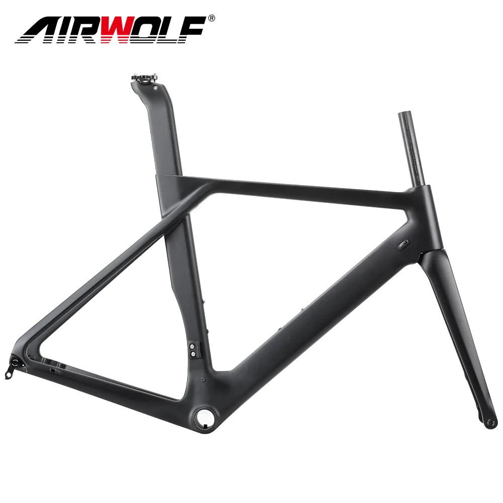 

Airwolf 700C Bicycle Frame Road Carbon BB86 49 52 54 56 CM OEM Painting Internal Cable Routing Road Bike Frame