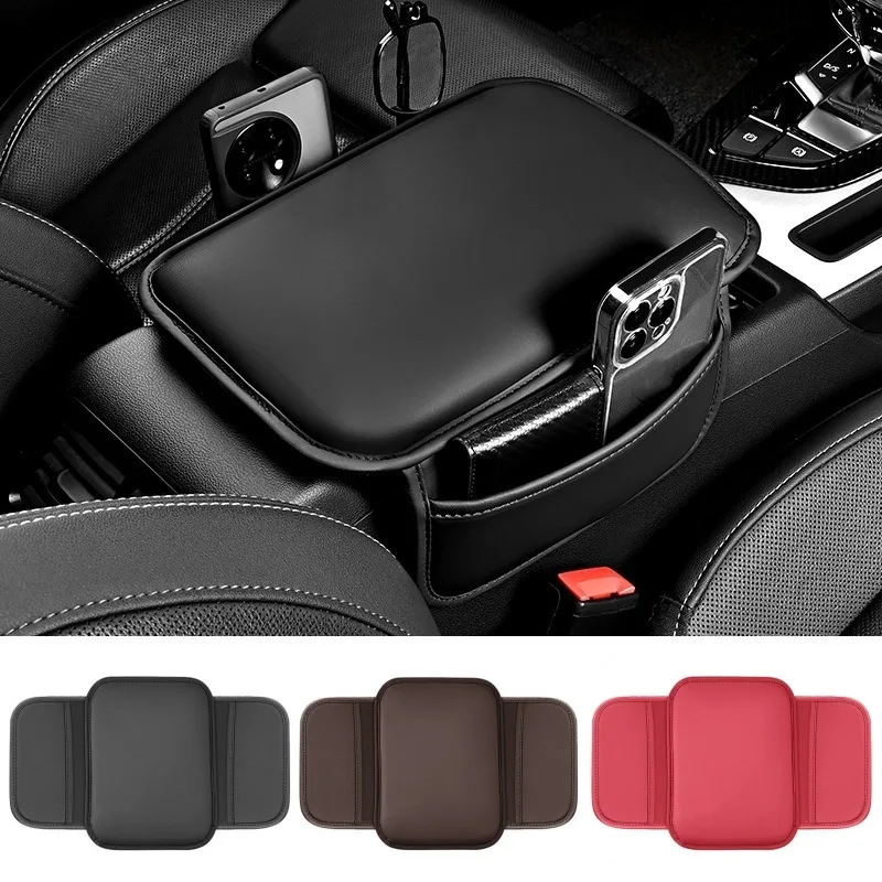 Car Armrest Pad Memory cotton Center Console Armrest Protection Pad Armrest Storage Box Pad Soft Faux Leather Car Interior