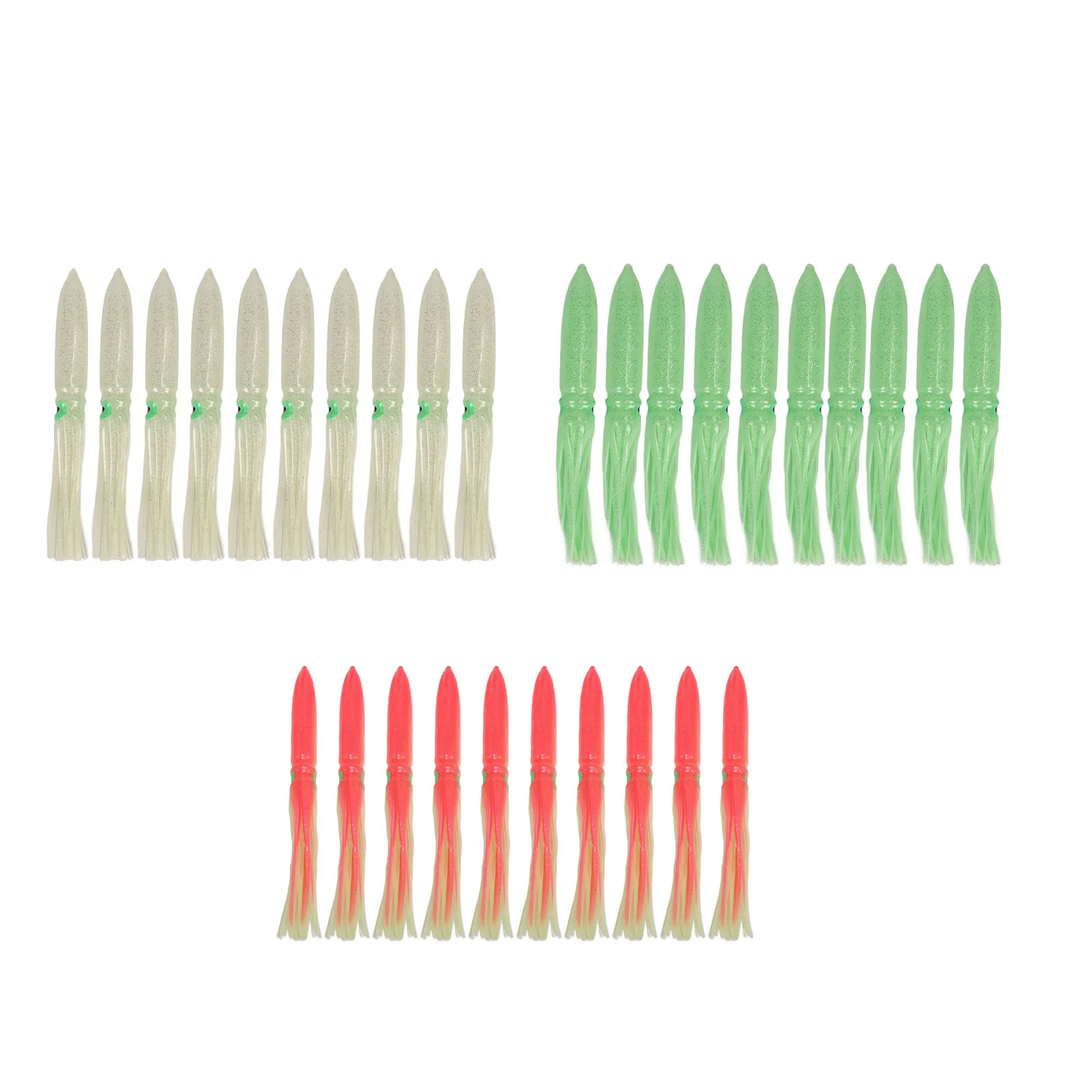Squid Lure 30cm Silicone Lifelike Luminous Squid Skirt Fishing Bait with Hook Squid Fishing Lure Squid Skirt Fishing Lure