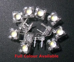 10 pz 5mm LED Piranha rosso Super Flux trasparente 5 Mm lente trasparente Ultra luminosa LED lampada a diodi emettitori di luce attraverso foro 4 Pin