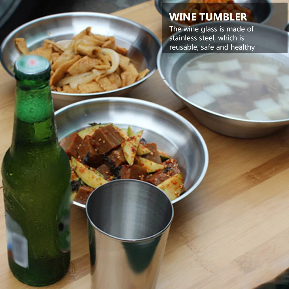 

8pcs Stainless Steel Wine Glass Mini Camping Cup Reusable Picnic Mug For Water Beer Soda Coffee Outdoor Tumbler