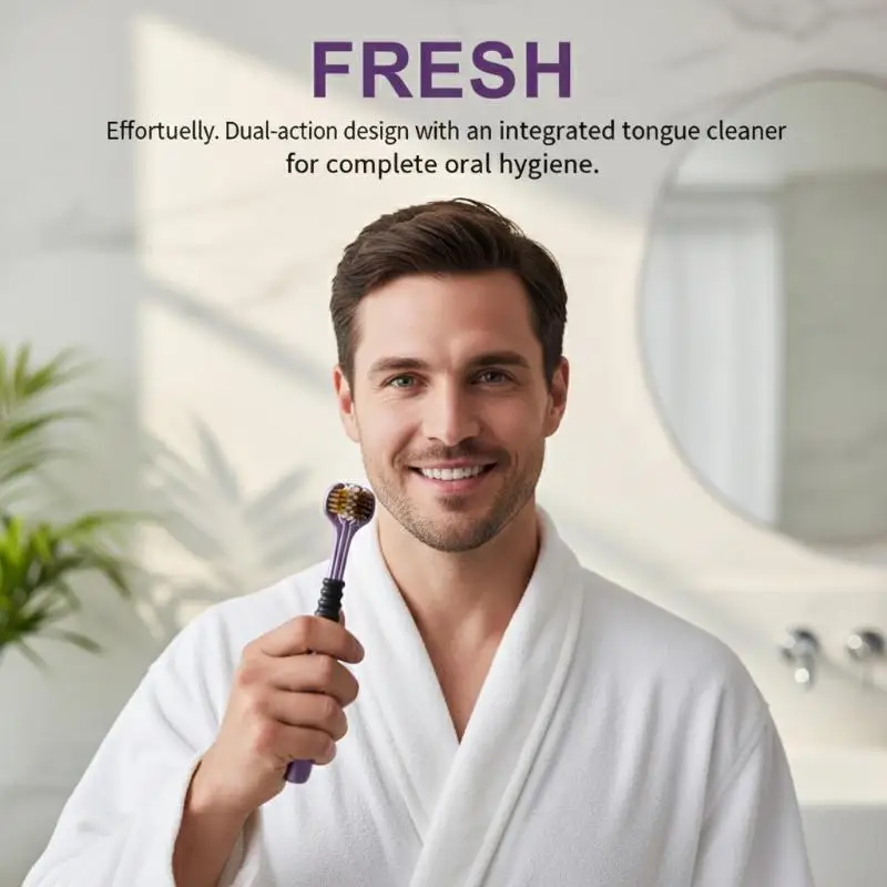 1PCS/2PCS/4PCS/8PC Three Sided Soft Bristled Toothbrush Adult Household Cleaning And Gingival Protection Advanced Toothbrush