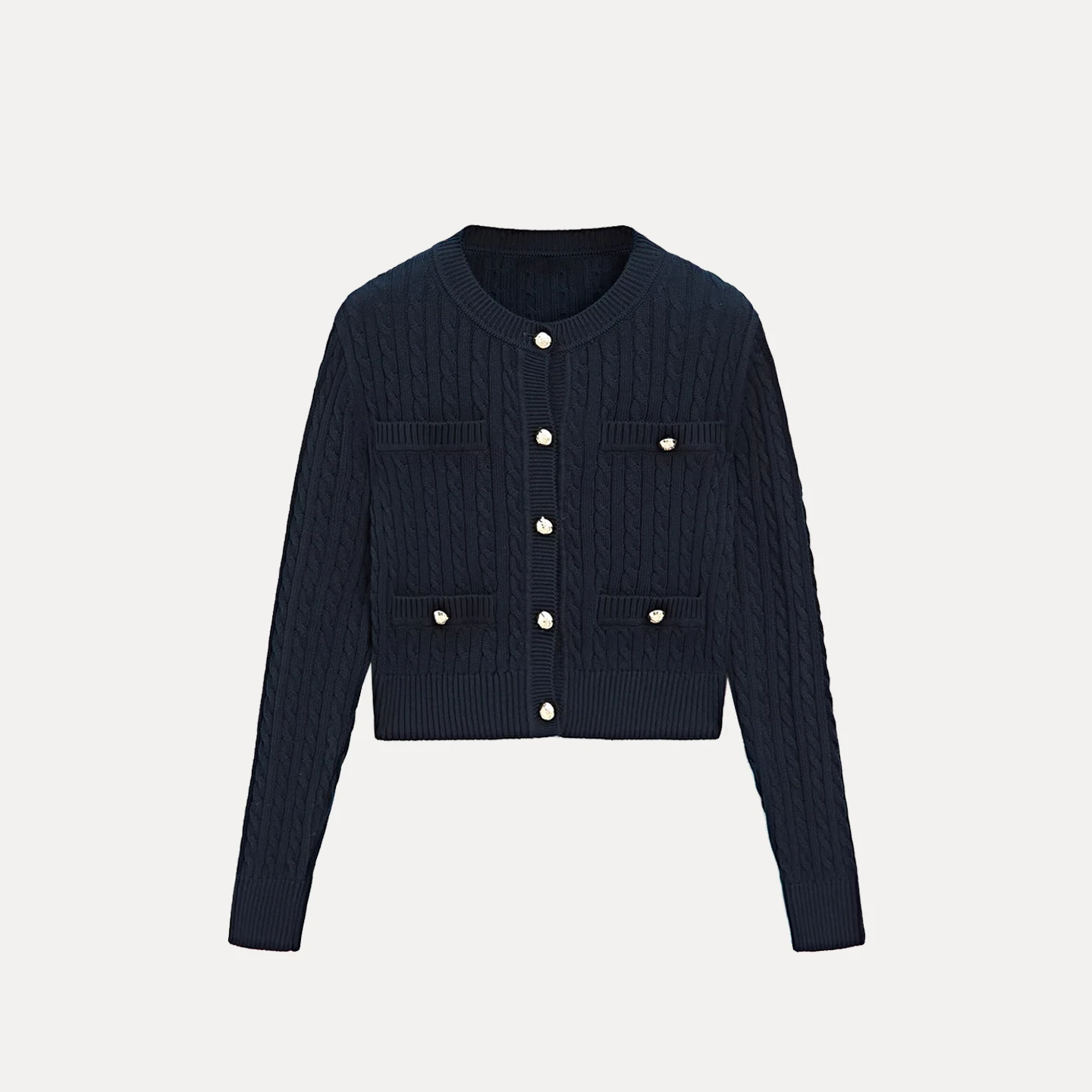 Z 2025冬新作 レディース スレニットセーター ラウンドネック ツイスト ロング丈 ボタン留め カーディガン