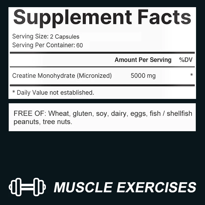 Creatine Monohydrate Energy Performance Whey Proteins for Muscle Mass Workout Recovery Friendly Adult Nutritional Supplement