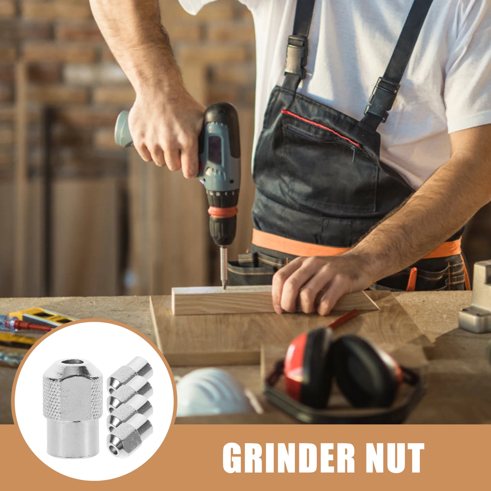 

5Pcs M8x0.75 Electric Grinder Nuts Durable Material Reliable Fastening Effect Portable Silver Color Practical M8x0.75 Chuck Nuts