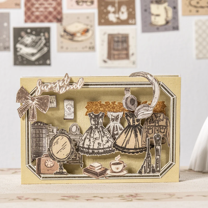 Card Lover 100 stuks [100 dagen check-in-serie] Sticky Notes Lichtgewicht schrijfpapier Sweet Home Bezoek Outfit Research