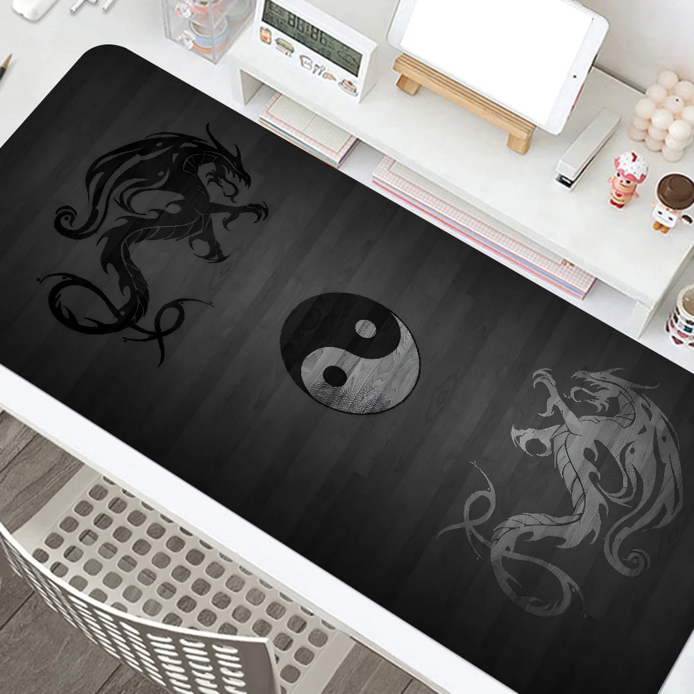 Japan Fish Yin And Yang Bushido Mouse Mat Desk Mat With Pad Gaming Accessories Prime Gaming XXL Keyboard Pad Padding Mat