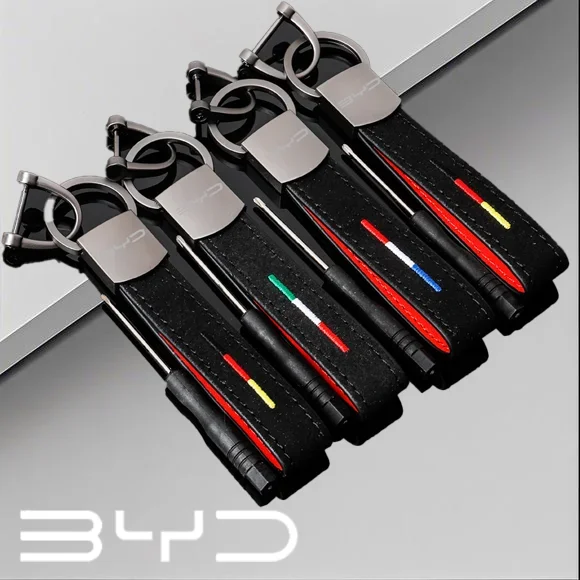 Suede Keyring Holder Pendant for BYD F3 E6 Yuan Plus Song Max Tang Dmi F3 2din 2014 G6 Atto F0 G3 I3 Ea1 Car Keyrings Accessorry