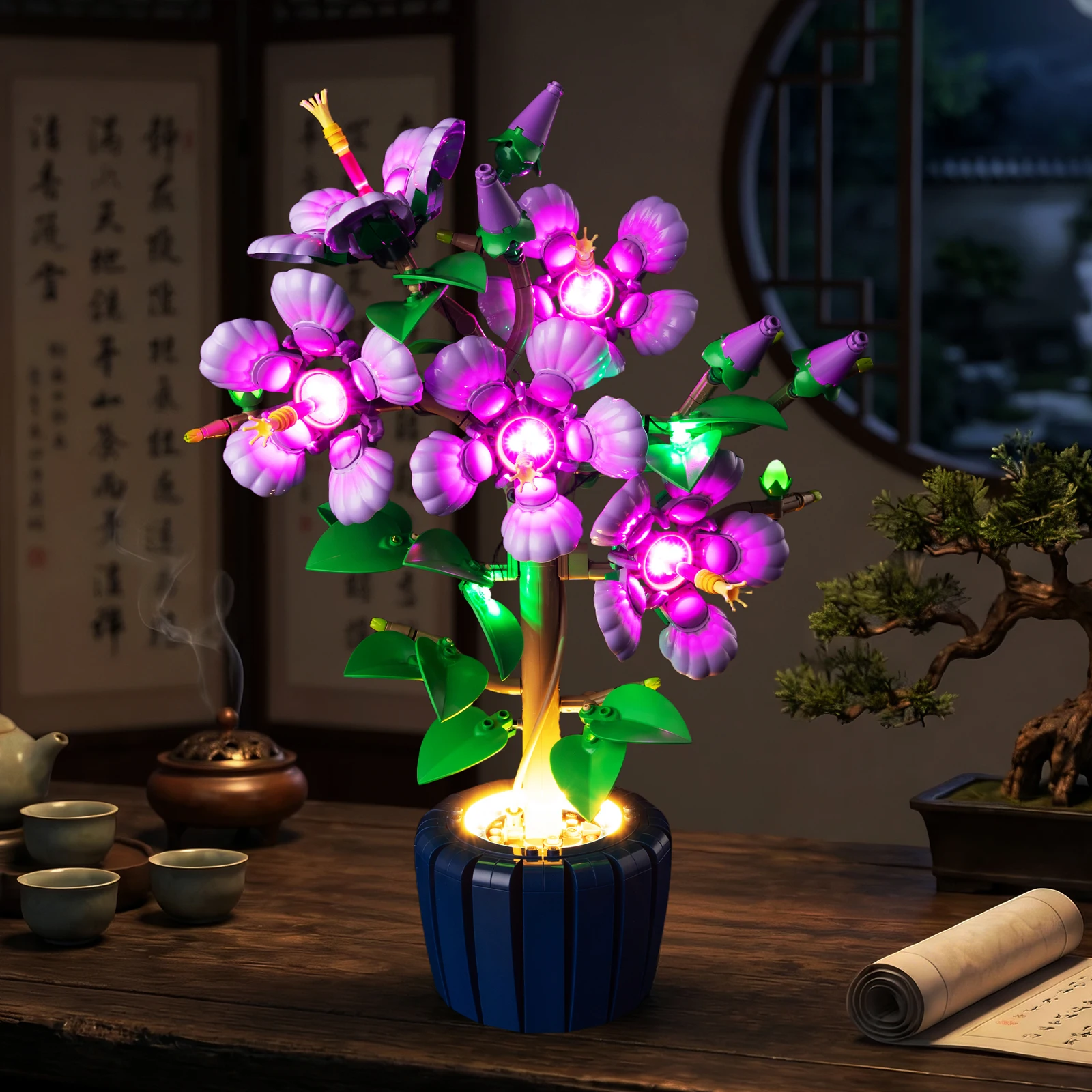 LED Lighting Set Suitable for LEGO Hibiscus 10372 Building Blocks