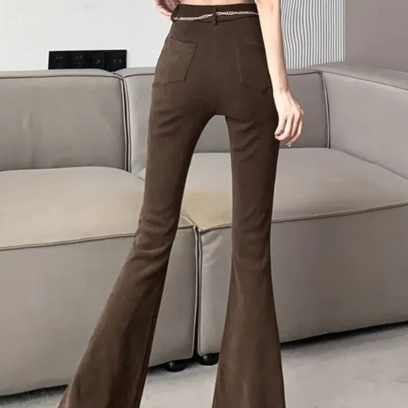 Women\'s Flare Pants Long Corduroy Female Trousers Harajuku Autumn G 90s Original New In All Medium Outfits One Size High Quality