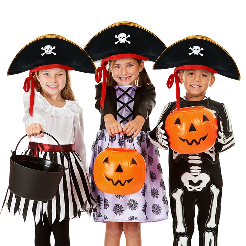 Halloween Kids Pirate Hat Costume Accessories Masquerade Cosplay Birthday Party Boys Girls Pirates Of The Caribbean Captain Hat